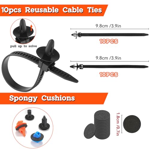 Image of 1355Pcs Car Retainer Clips & Metal Fasteners Kit - 36 Sizes Auto Push Rivets, Bumper U-Nuts & Screws with 5 Blue Trim Tools, Cable Ties. 3-Layer Storage Box for GM Ford (1355Pcs)