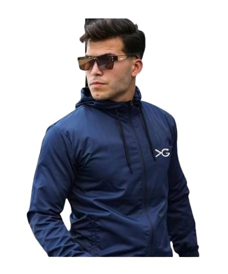 Image of YUNG GUN Men's & Boy's Full Sleeves Windcheaters For Winter Wear Zipper Jacket With Cap Windcheaters
