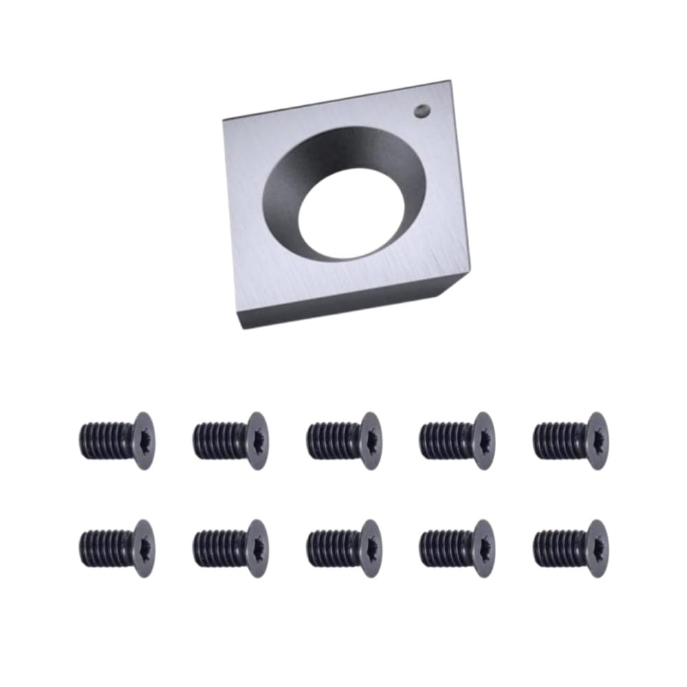 Laxalo One Color 20Pcs/Set Carbide Inserts 14.3X14.3x2mm, 2 Indexable Edges Blades Replacement Cutters With Screws Kit
