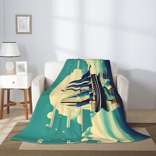 Couverture douce lit et canapé en textile épais au design de voile