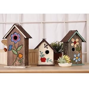 Topadorn Wooden Birdhouse Carved Floral Bird House for Outdoor Yard Garden Porch Patio Country Decor, Brown Hanging Bird House, Gift for Bird Lovers Topadorn Wooden Birdhouse Carved Floral Bird House for Outdoor Yard Garden Porch Patio Country Decor Brown Hanging Bird House Gift for Bird Lovers