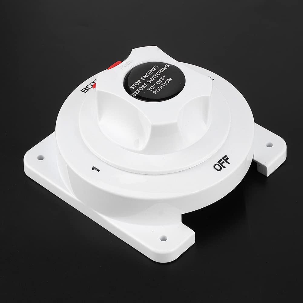 Sélecteur de batterie 300A, design compact durable, alimentation à double batterie pour bateaux, camping-cars, matériau ABS