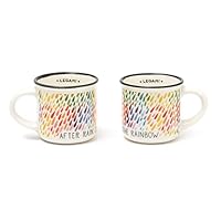 Legami - Espresso For Two, Set von 2 Kaffeetassen aus New Bone China Porzellan, Kapazität 50 ml, Thema After Rain, Durchmesser 5,5 cm, Waschbar im Geschirrspüler, Spülmaschinenfest in der Mikrowelle