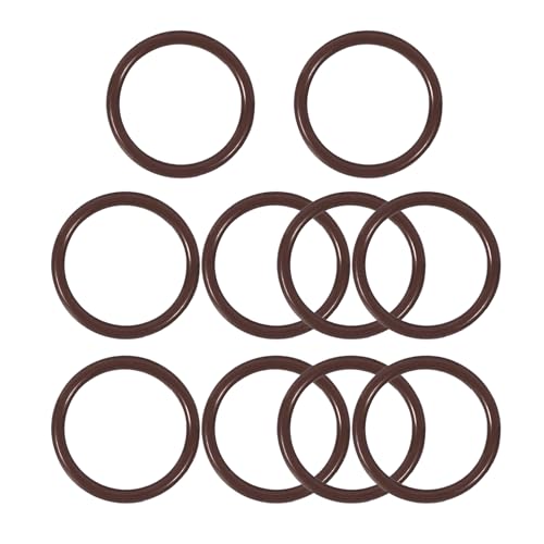 Ofowin 10個 Oリング フッ素 ゴム 24mm x 19mm x 2.5mm ブラウン オーリング 19mmの内径 24mmの外径 2.5mm幅 円形 シール ガスケッ ト耐熱 耐油 耐燃料油 耐酸 防水 耐摩耗性 車 エアコン 各種機器のガスケッ