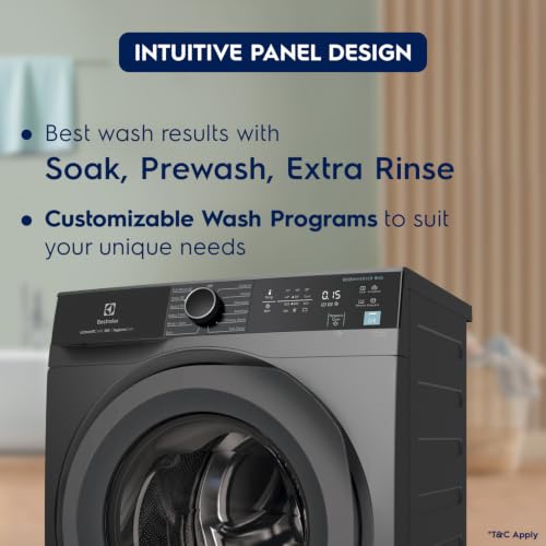 Image of Electrolux 9kg 5 Star Front Load Washing Machine, AutoSense Technology, Full Load Steam Wash, Hygienic Care, EcoInverter Motor, UltimateCare 300, EWF9024M3SB, Dark Silver