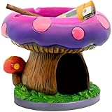 YukaBa Cute Mushroom Ashtray with Lighter Stash Spot - Cool Ashtrays for Weed Smokers and Bong Users with Smoking Accessories Collection (Pink)