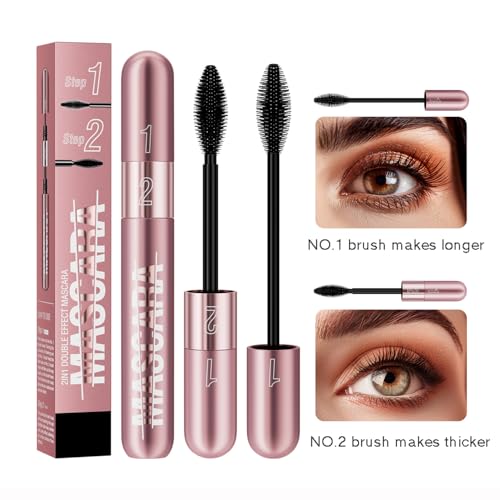 GHFCZOO Dual-Brush Lengthening & Volumizing Mascara (Pack of 2) - Waterproof Black — view 3