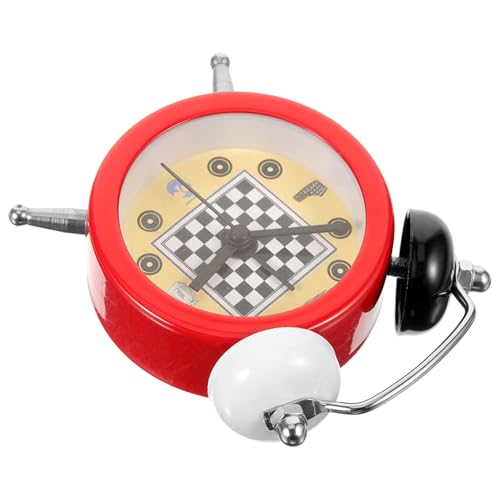 BESPORTBLE Reloj Despertador de Escritorio Mini Diseño de Ajedrez Temporizador de Ajedrez Compacto sin Pilas Decoración para Dormitorio y Oficina Reloj de Mesa Infantil y Adulto