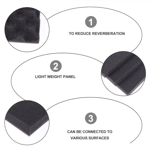 ULTECHNOVO 6 Pack Acoustic Foam Panels, 12x12x1.2 inch Wedge Tiles - Image 3