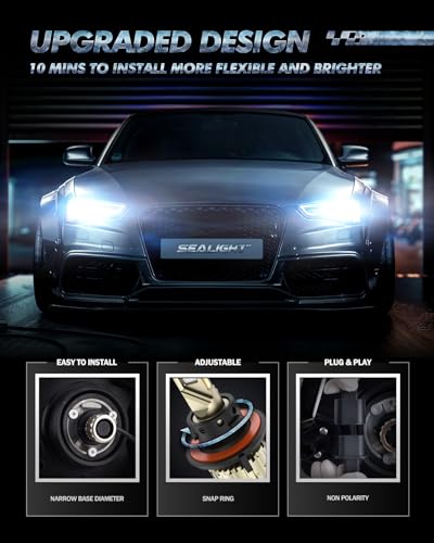 Image of SEALIGHT H13 Fog Light Bulbs, 55000LM Bright 110W Fog Light Bulbs with 24 Larger CSP Chips, 9008 Fog Lights, Pack of 2