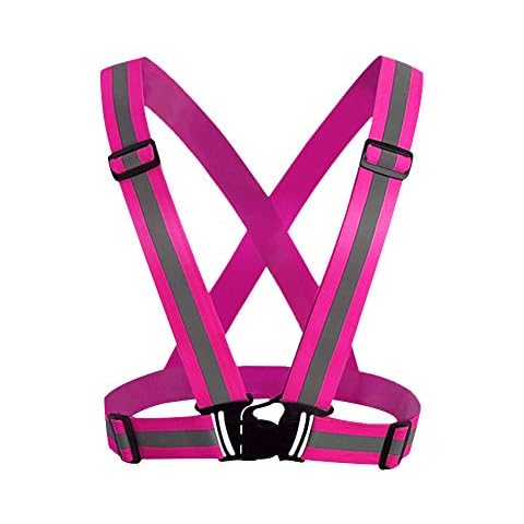HYCOPROT Reflective Vest Adjustable Safety Hi Vis High Visibility Sports Gear for Outdoor Night Running Cycling Hiking Biking Motorcycle Dog Walking Men Women Kids¡­ (1pc pink) Cover