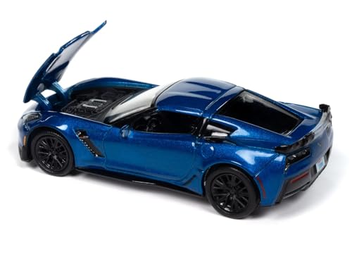 Autoworld 2019 Chevy Corvette Z06 Blue 1/64 Modelo Diecast miniatura 2