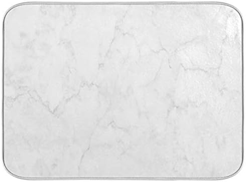 ATTX White Marble Dish Drying Mat for Kitchen, Easy Clean Dishwasher Safe Heat Resistant Eco-Friendly Countertop Mat, Christmas Decor 18 X 24 inches