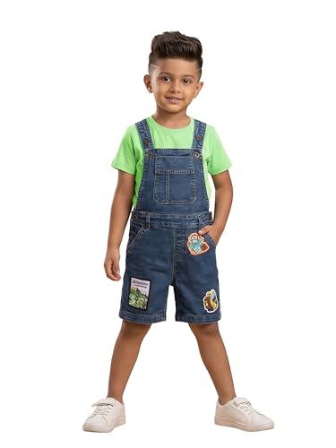 Image of KiddoPanti Boys Denim Dungaree Shorts