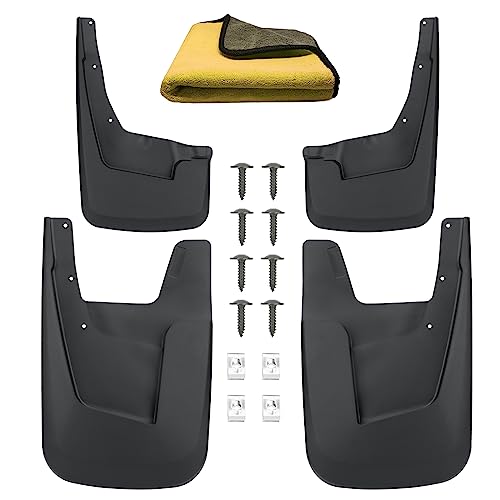 Image of Mud Flaps Compatible with Dodge Ram 1500 2019-2023 Without Fender Flares Mud Guards Splash Guards Tire Protector Mudguard No Drilling Required Mudflaps Accessories