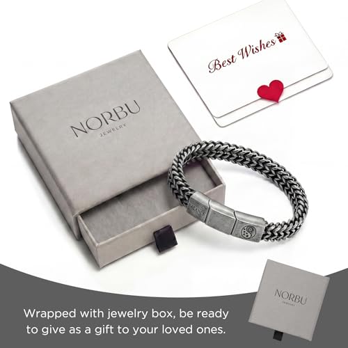 Pulsera para hombre de acero inoxidable 8mm con grabado bíblico miniatura 6