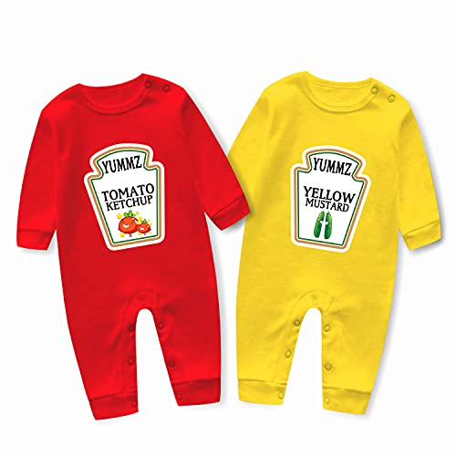 Baby Twins Bodysuits Ketchup Mustard Outfit