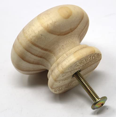 fiXte 2 x Natural Wood Cupboard Cabinet Door Knob Pine Wooden Unlacquered Handle 50mm (2"), Pack of 2 - Image 4