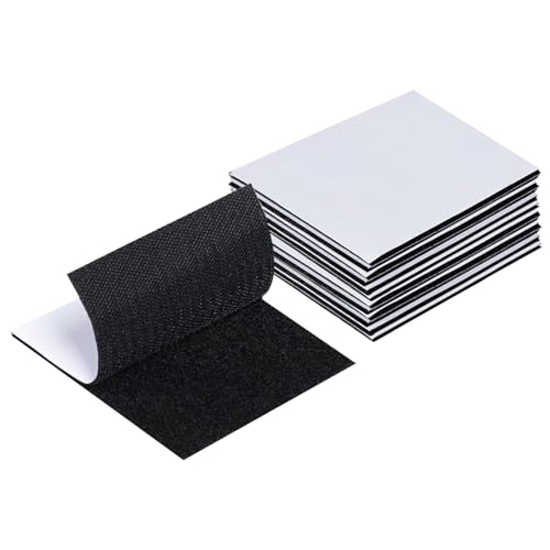 Image of Hook and Loop Sheet Couch Cushions Double Side Adhesive Sheets 5.9 in x 5.9 in Tape Large Black Outdoor Cushion Fasteners Pads Strips for Patches Furnitur, 8 Pairs