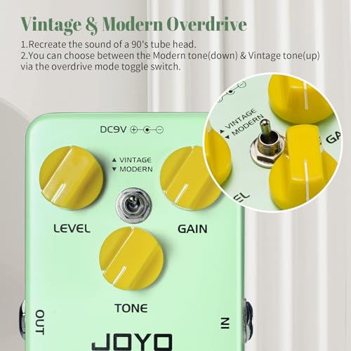 Image of JOYO Blues Overdrive Guitar Pedal, Analog Circuit with Vintage /Modern Voicing & Level /Gain /Tone Control, True Bypass (BRIGHT DAY JF-25)