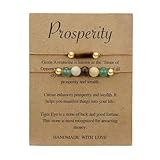 MORIANCE Citrine Tigers Eye Green Aventurine Crystal Beaded Spiritual Good Luck Money Wealth Protection Healing Bracelets for Women Men