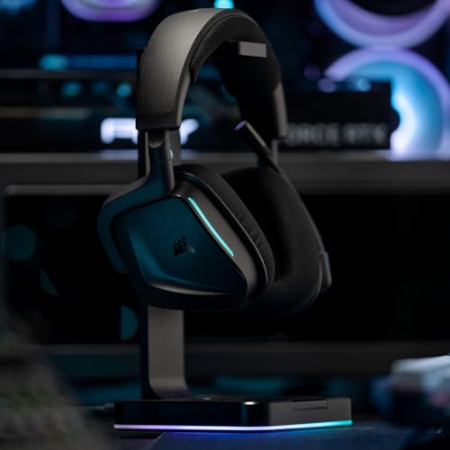 Repuesto de almohadillas para auriculares para Corsair Void Pro Wireless/Wired Gaming, cómodo y duradero (negro) miniatura 7