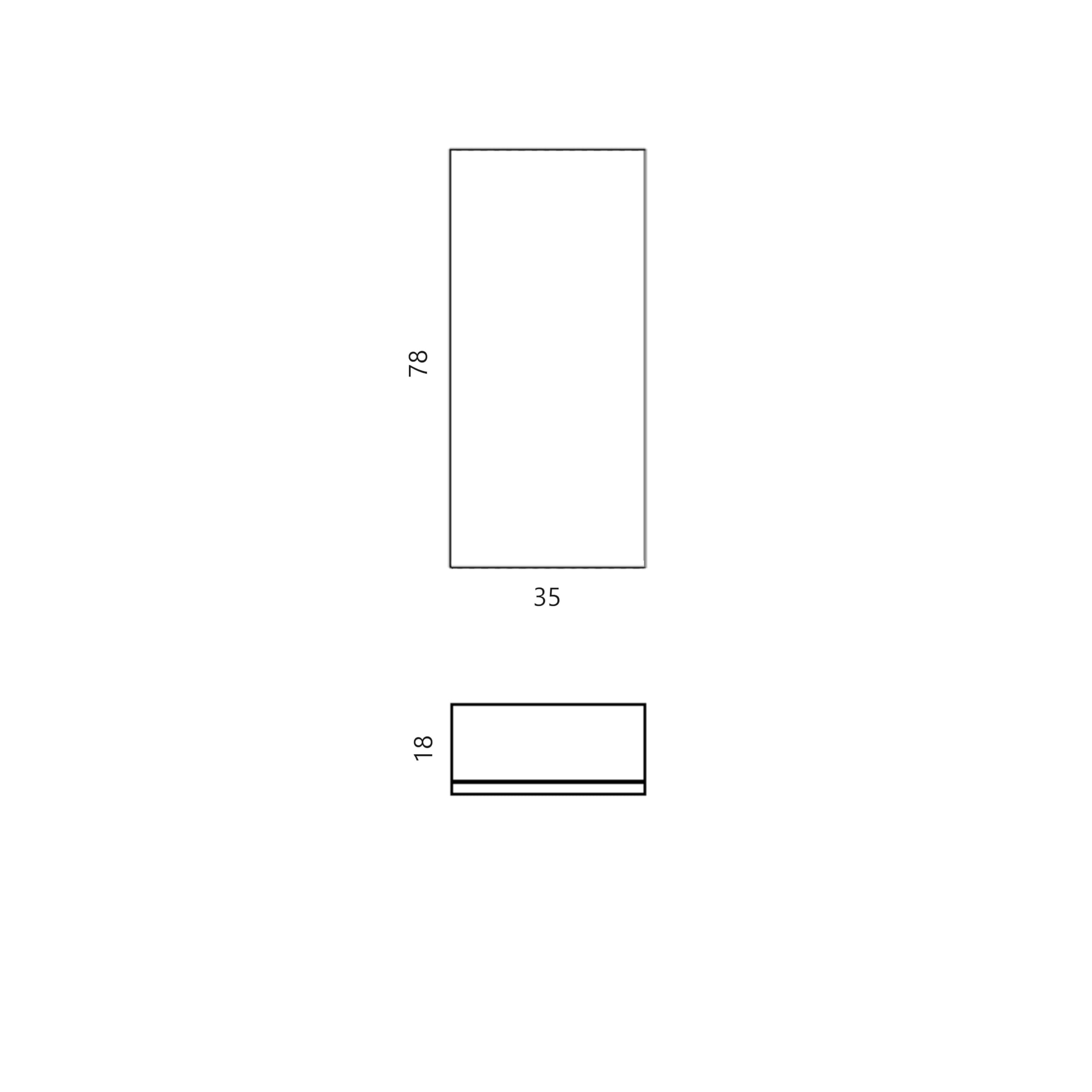 AQA DESIGN pensile bagno, mobile bagno sospeso completamente realizzato in MDF e PET, pensile bagno sospeso reversibile dxsx, manigia in alluminio - Bianco - 35x18x78,2 cm