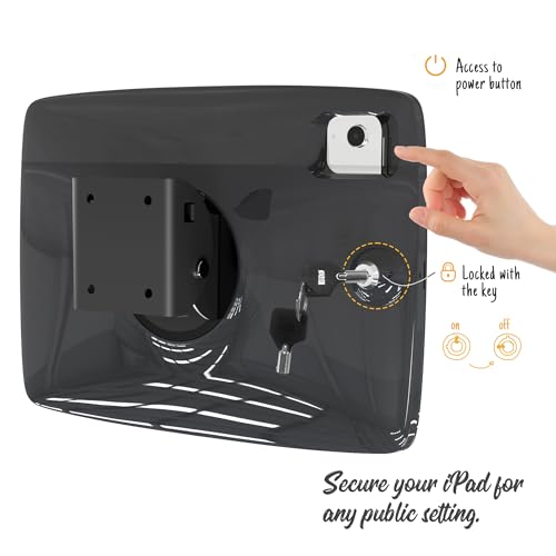Image of Tablet Wall Mount Lockable Tiltable Anti Theft Security, Compatible with 10.9 inch iPad 10th, Pro 11 inch 1 2 3 4, Air 4 5, Air 11''(M2 /M3 /M4), iPad 11 inch(A16) - BSW102BA