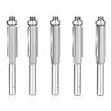 Amana Tool 47100-5 5-Pack Carbide Tipped Flush Trim 3/8 D x 1 CH x 1/4 SHK x 2-5/8 Inch Long Router Bits w/Lower Ball Bearing