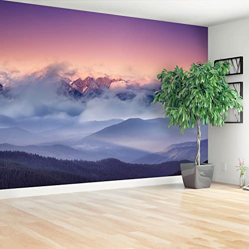 Papier Peint Bricolage Nuages de montagnes Auto-Adhésif Décoration Murale 312x219cm