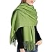 PIKABU Écharpe en cachemire pour femme - Écharpe en laine de cachemire d'hiver Étole Écharpe d'hiver pashmina en tissu avec des glands pour femme (Vert)