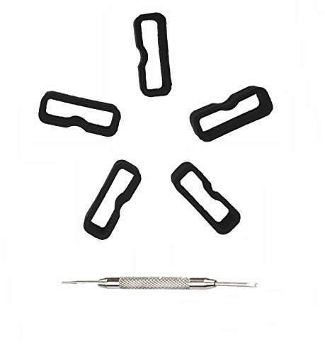 TenCloud 5pcs Compatible with Timex Ironman Classic 30 Watch,Ironman Essential 10 Mid-Size Watch Replacement Silicone Band Holder Loops with a Tool to Remove The Metal Clasp