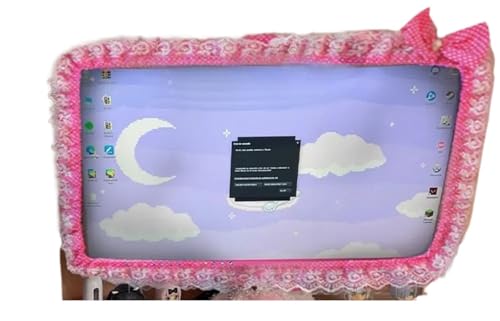Decoración de hogar para monitor con encaje morado de 23 a 26 pulgadas y lazo decorativo