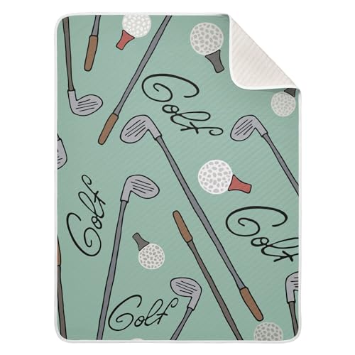 Image of Golf Cartoon Baby Blankets Soft Warm Crib Stroller Blanket for Toddler Newborn Girls Boys 30x40in