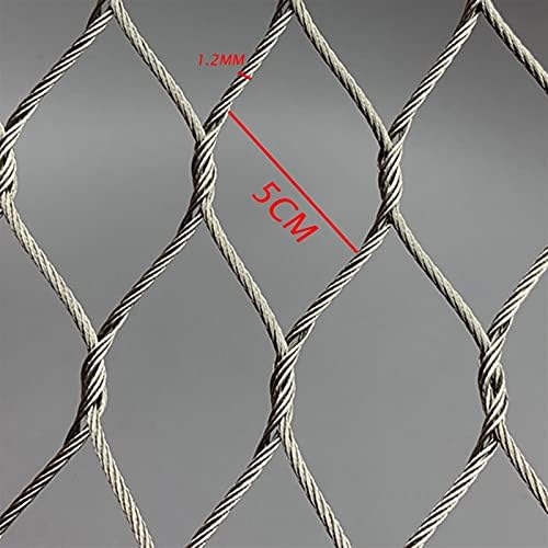 Durable Flexible Stainless Steel Rope Mesh - Versatile Wire Cable Net for Garden Fencing, Animal Cages, and High-Altitude Fall Protection (Silver, 1x3m)