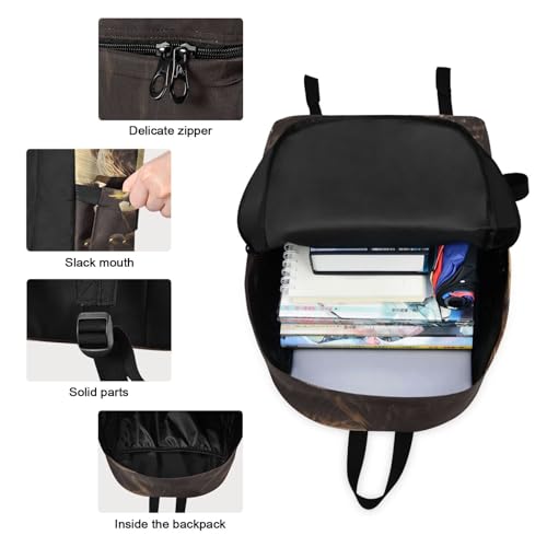 Backpack Lunch Bag Set Birds Print, Big Storage Travel Backpacks with Insulated Lunch Box for Office Hiking Picnic3