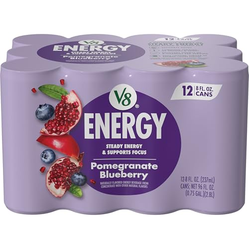 Image of V8 Energy Pomegranate Blueberry Energy Drink, 8 fl oz Can (12 Pack)