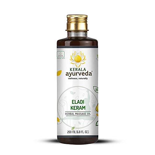 Kerala Ayurveda Eladi Keram | Ayurvedic Massage Oil for Body & Scalp | Daily Skin Nourishing Oil | Skin Rejuvenating Serum - 6.76 Fl Oz