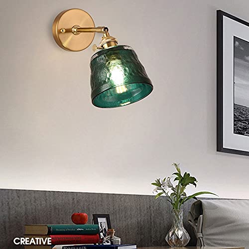Lámpara de pared de latón moderna con pantalla de vidrio 7