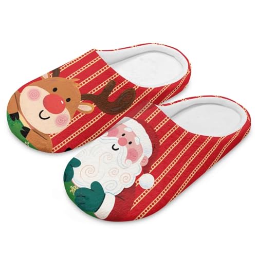 Slippers for Women Men Warm Bedroom Shoes Unisex Adult Non Slip Christmas Slippers