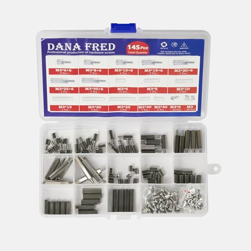 M3 Hex 304Stainless Steel Standoff Male Female Metric Thread Mount Spacer Screw Nut Bolt Motherboard Spacer Prototyping Accessories for PCB, Quadcopter Drone, Computer & Circuit Board Assortment Kit - Thumbnail 2