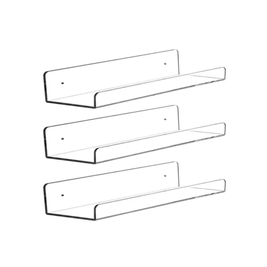 Pack of 3 - Custom Acrylic Display Storage Shelf - Self-Floating Wall Shelf | Clear Bathroom Storage Shelves | Organizer | Wall-Mounted Bookshelf (B0C8XXWPDP) Amazon Price History, Amazon Price Tracker