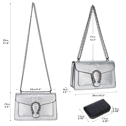 Snake Printed Crossbody Bags for Women - Clutch Shoulder Purses with Wallet Card Case Satchel Bag for Ladies3