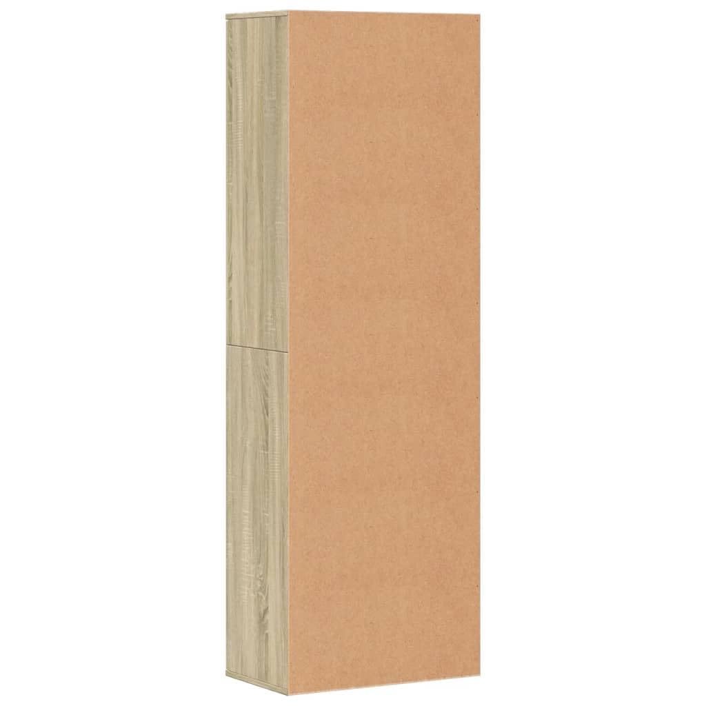 Platzsparender Besenschrank, 2 Türen, aus Holz, mehrschichtig, Eiche Sonoma, 60 x 35 x 180 cm