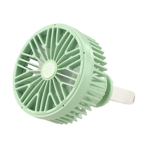 Ventilador de coche USB de velocidad ajustable para ventilación de aire con rendimiento de bajo ruido, soporte de clip suave seguro e iluminación LED colorida para uso en el coche (verde)