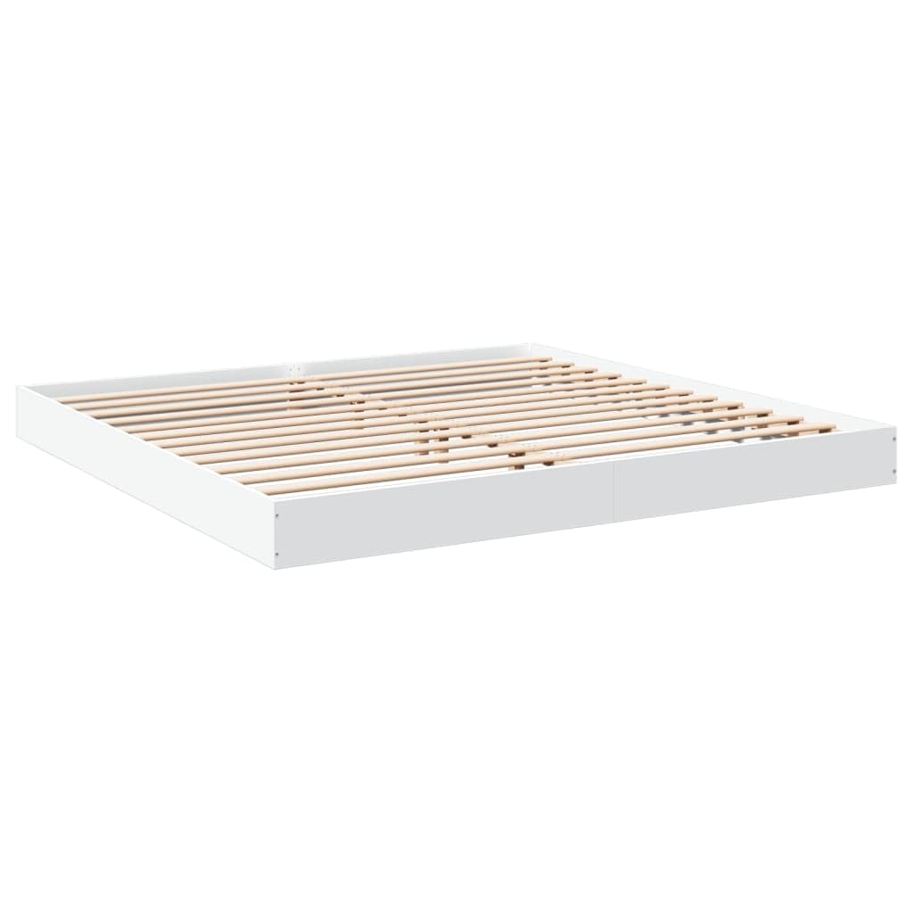 Myheimly Bettgestell ohne Matratze Weiß 180x200 cm Holzwerkstoff