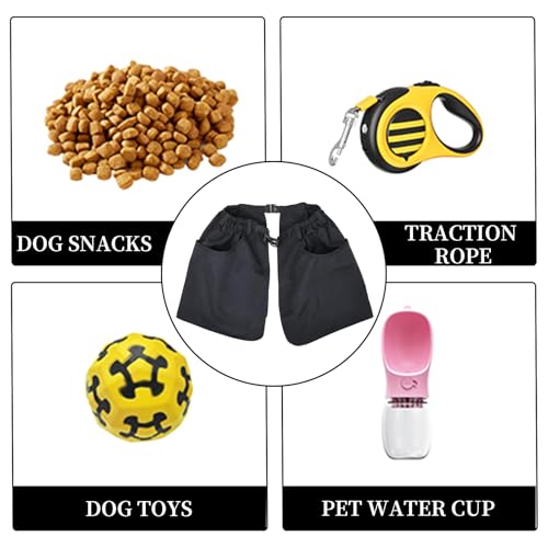 Dog Training Apron, Hundetraining Futterbeutel Taillenschürze, Leckerlibeutel für Hunde mit großen Taschen und Verstellbare Hüftgurt für Hundetrainer Futterbeutel Hundetraining Leckerli Tasche (L)