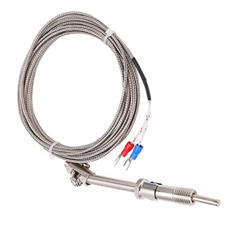 K Type Thermocouple Compression Spring Shielded Wire Probe 4m for Industrial Temperature Measurement
