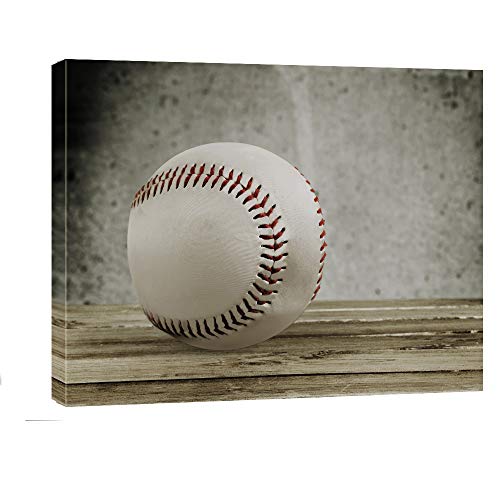 Preisvergleich Produktbild Kunstdruck auf Leinwand, Motiv: rustikales Baseball-Bild moderne Wandkunst, gerahmt für Heimbüro-Dekoration, 61 x 91,4 cm