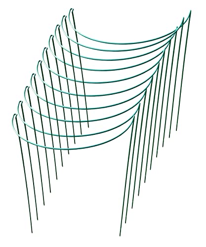 Image of Selections Garden Hoop Bow Plant Support Connecting Green Metal Hoops 52cm x 90cm - Pack of 10